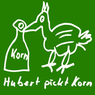Hubert pickt Korn Green & White